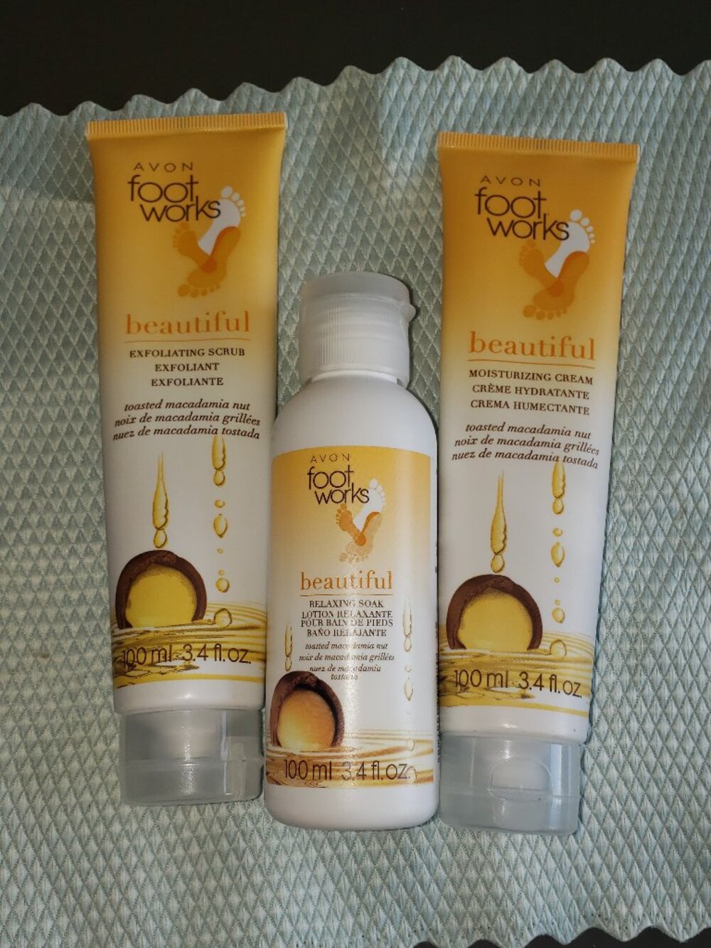 Retired Avon Foot Works Macadamia Nut set